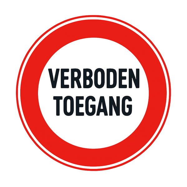 Verboden toegang verbodsbord/sticker zelfklevend