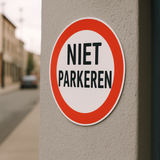 Niet parkeren verbodsbord/sticker zelfklevend