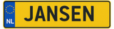 Kentekenplaat met naam (8 tekens)