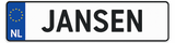 Kentekenplaat met naam (8 tekens)