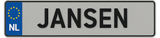 Kentekenplaat met naam (8 tekens)