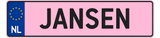 Kentekenplaat met naam (8 tekens)