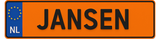 Kentekenplaat met naam (8 tekens)