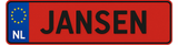 Kentekenplaat met naam (8 tekens)