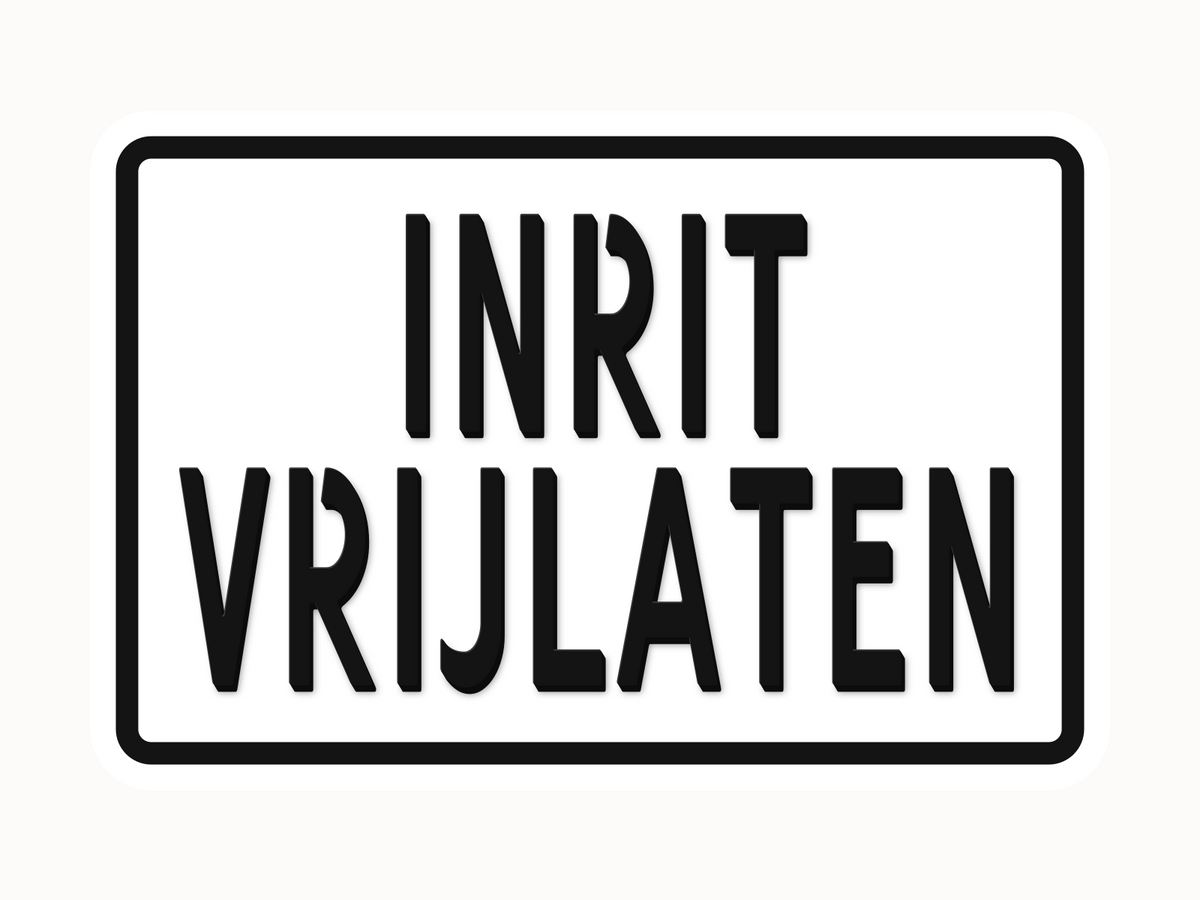Inrit vrijlaten bord