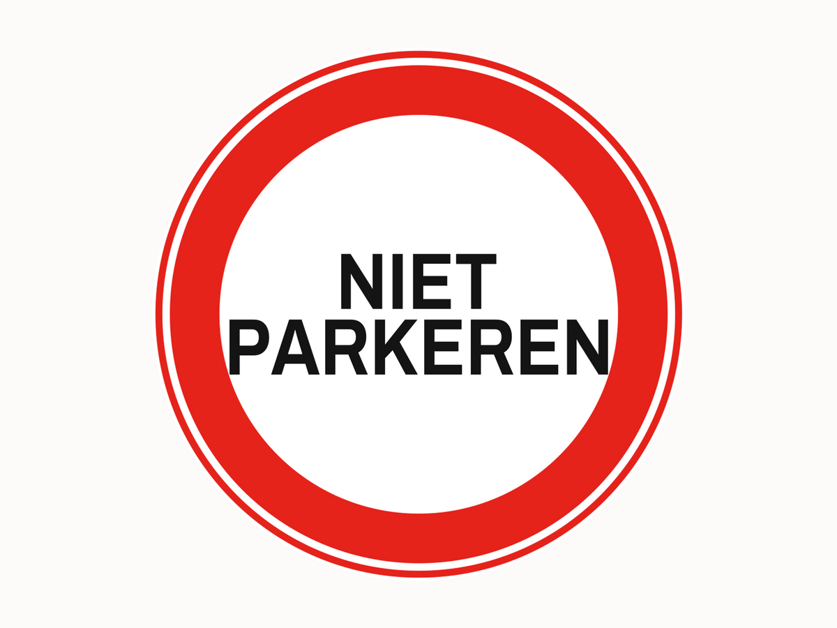 Niet parkeren verbodsbord/sticker zelfklevend