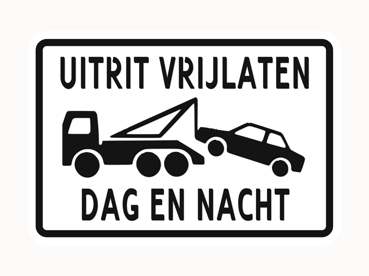 Uitrit vrijlaten dag en nacht bord