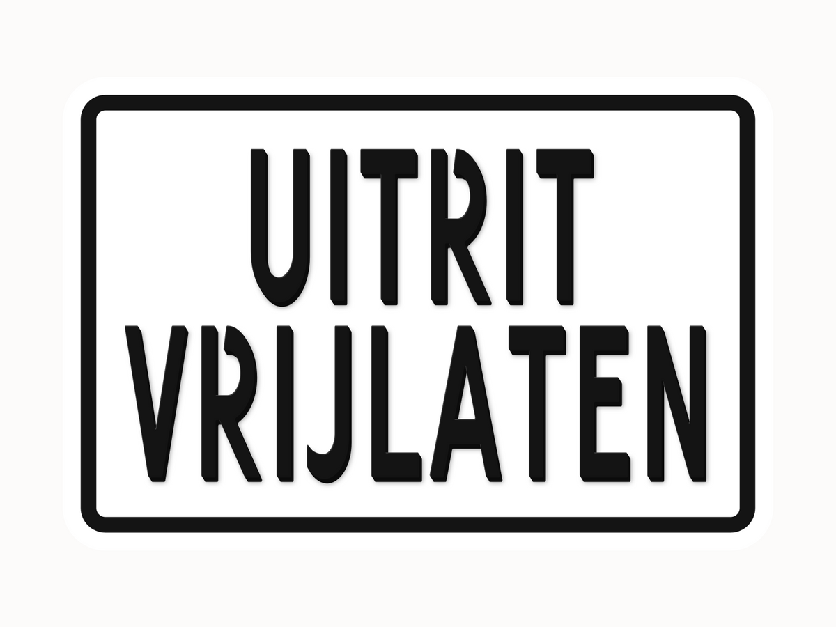 Uitrit vrijlaten bord