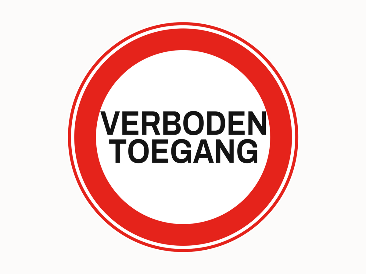 Verboden toegang verbodsbord/sticker zelfklevend