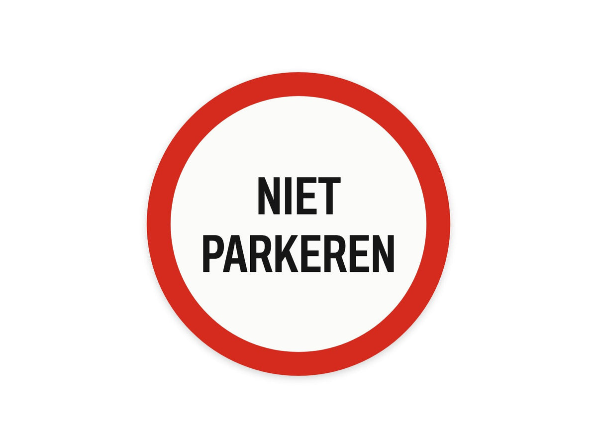 Niet parkeren bord (rond, aluminium)