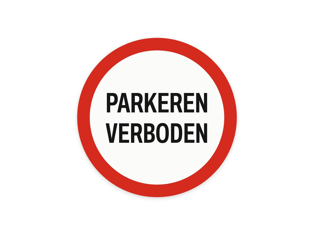 Parkeren verboden bord (rond, aluminium)