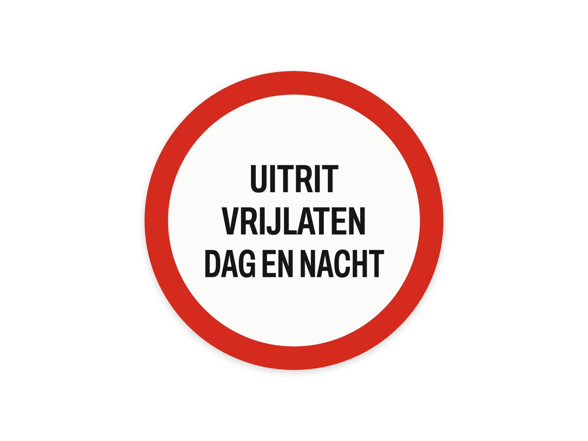 Uitrit vrijlaten dag en nacht bord (rond)