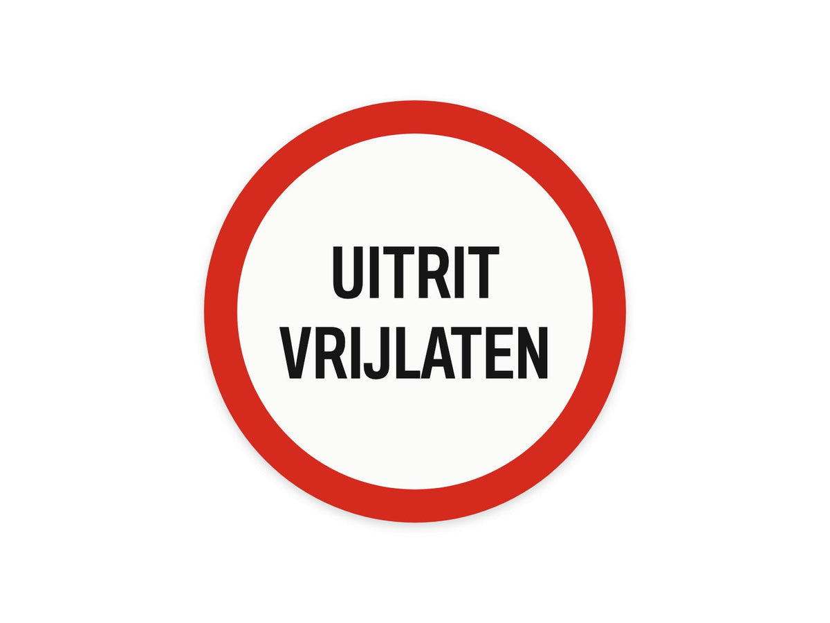 Uitrit vrijlaten bord (rond)