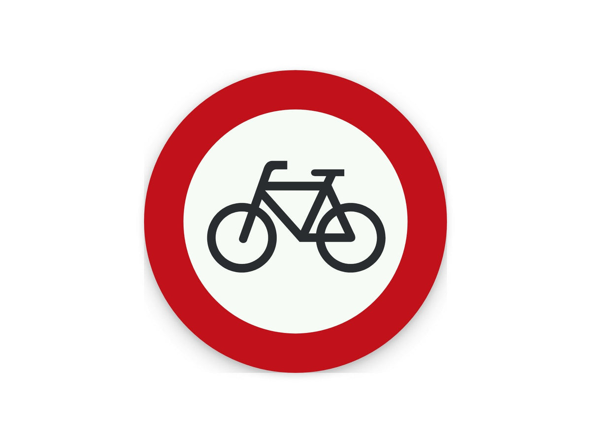 Verboden voor fietsen bord