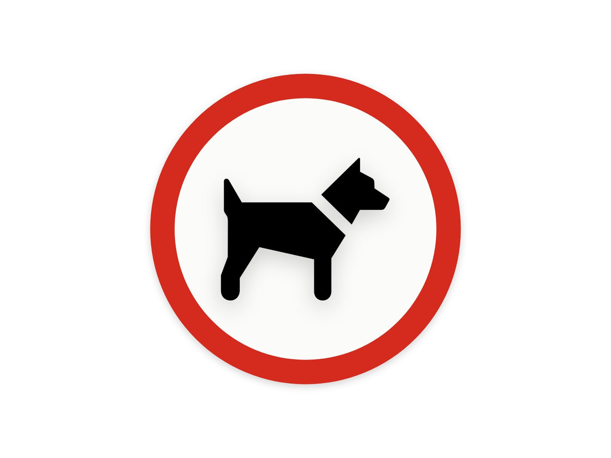 Verboden voor honden bord