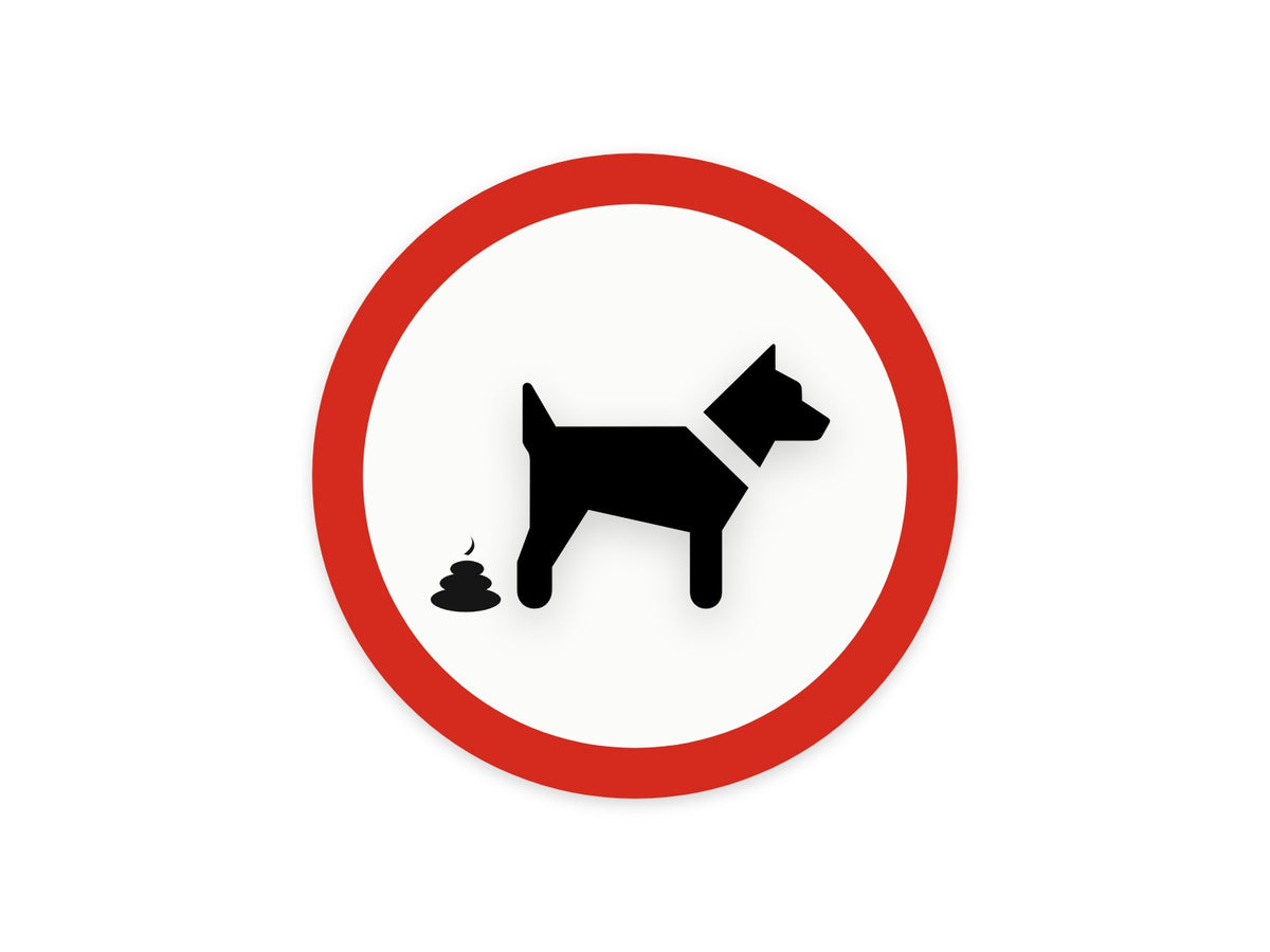 Verboden voor poepende honden bord