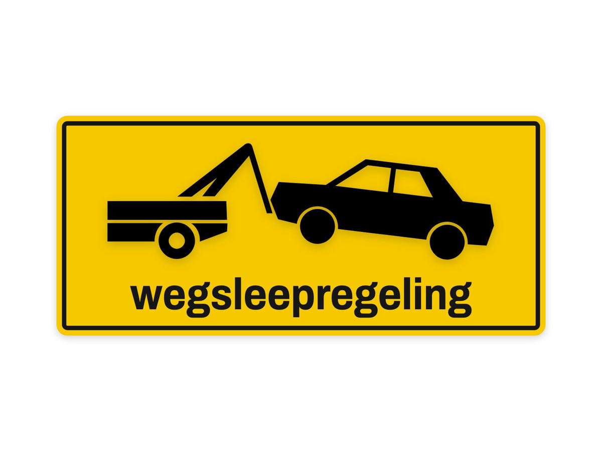 Wegsleepregeling bord
