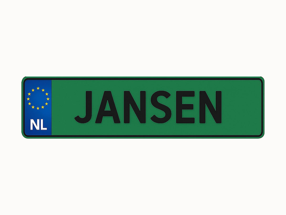 Kentekenplaat met naam (8 tekens)