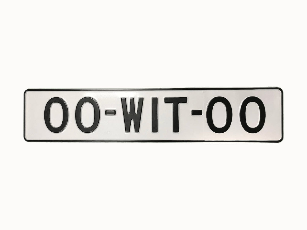 Witte kentekenplaat